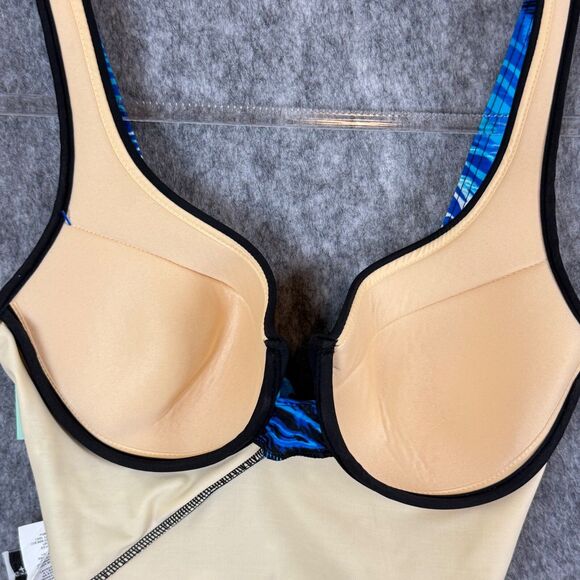 Miraclesuit Animal Kingdom 1pc Swimsuit Crossover Underwire Shirred Blue Teal - Picture 7 of 11